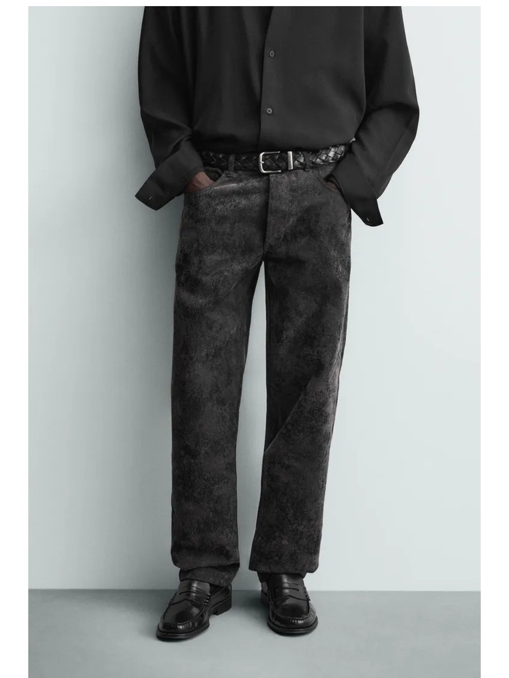 Zara ABSTRACT JACQUARD STRAIGHT-LEG JEANS